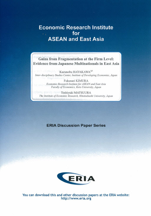 Gains from Fragmentation at the Firm Level:Evidence from Japanese Multinationals in East Asia