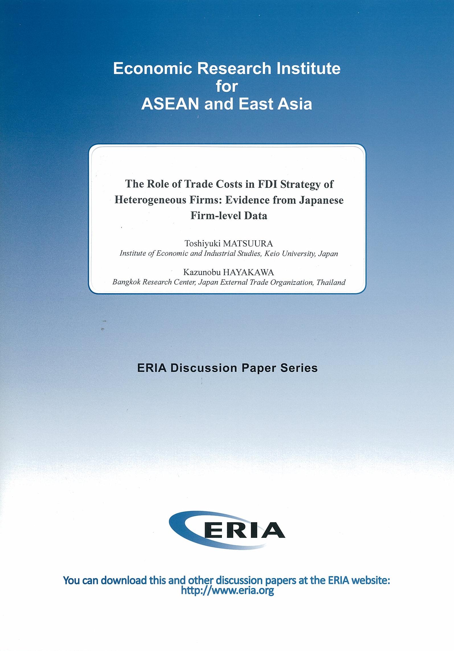 The Role of Trade Costs in FDI Strategy of Heterogeneous Firms: Evidence from Japanese Firm-level Data