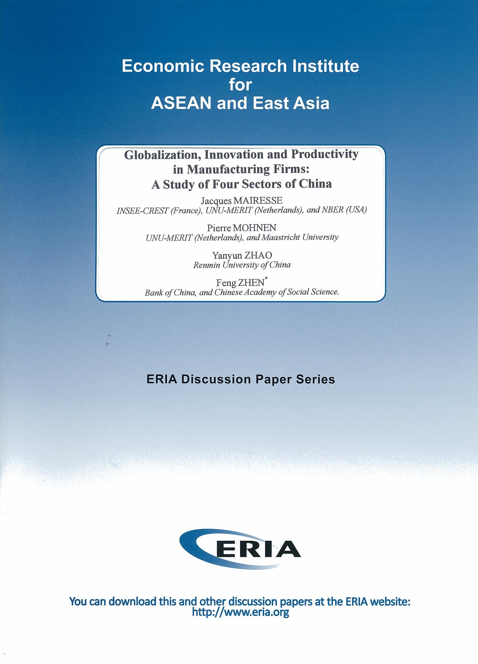 Globalization, Innovation and Productivity in Manufacturing Firms: A Study of Four Sectors of China