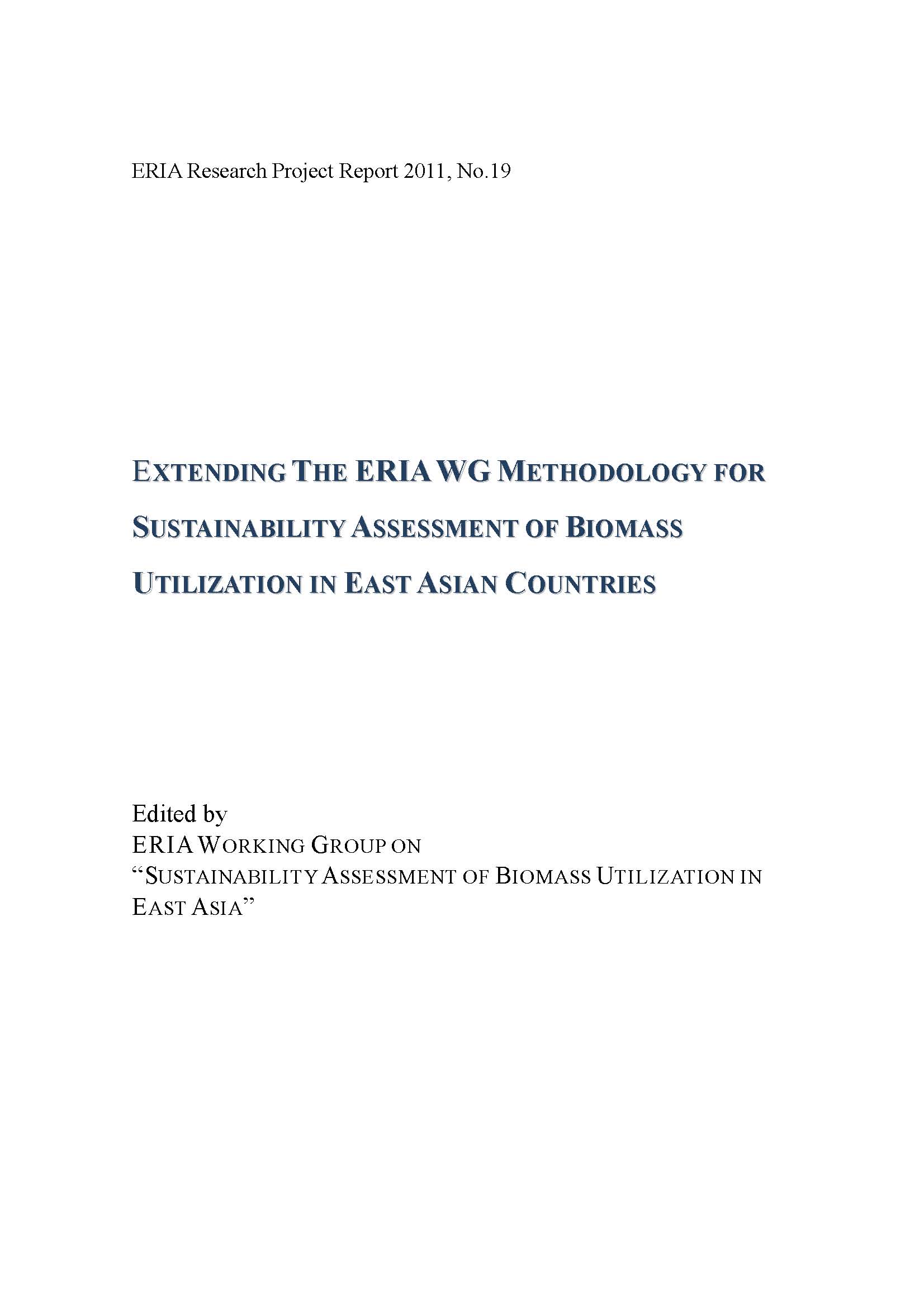 Extending the ERIA WG Methodology for Sustainability Assessment of Biomass Utilization in East Asian Countries