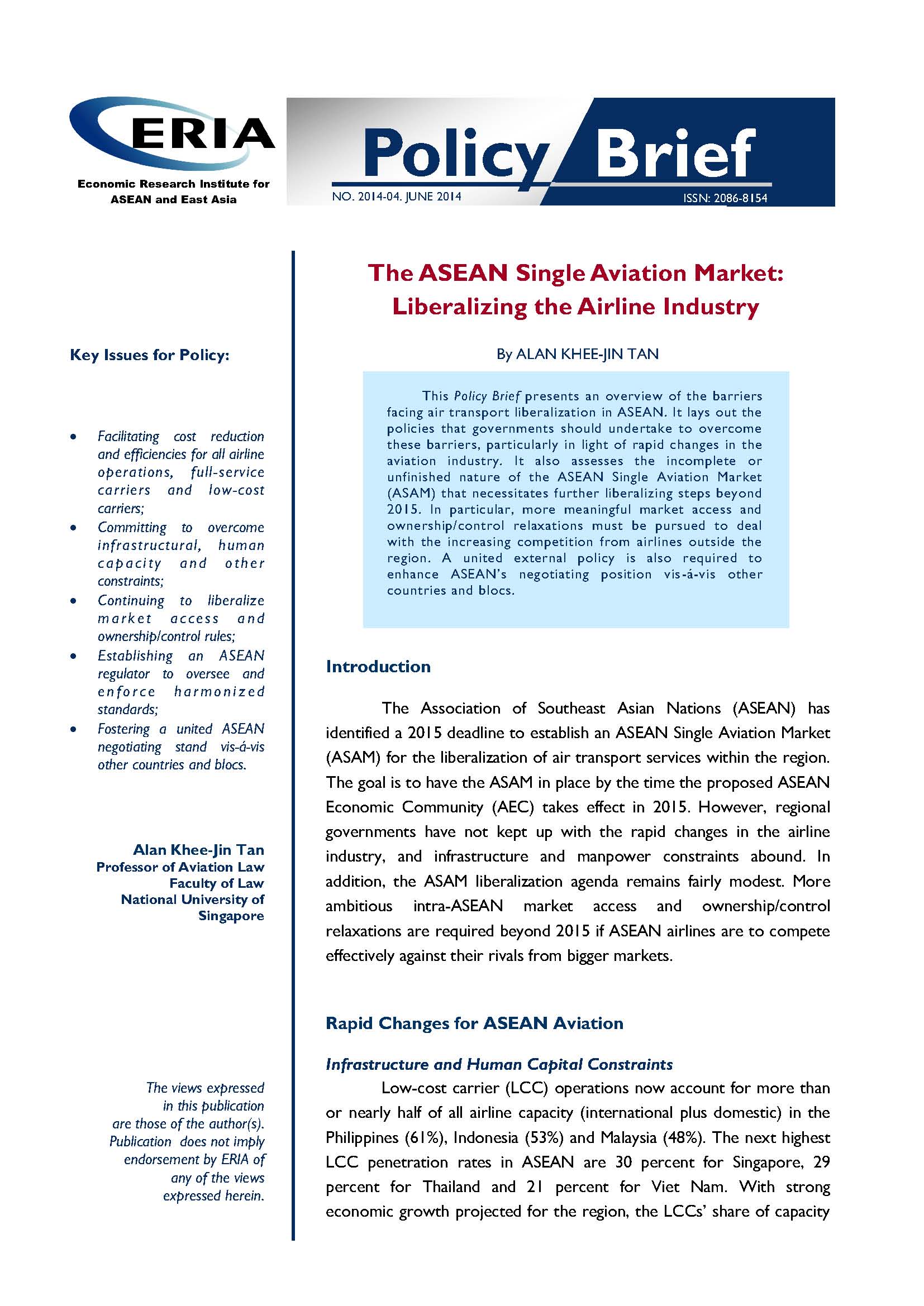 The ASEAN Single Aviation Market: Liberalizing the Airline Industry