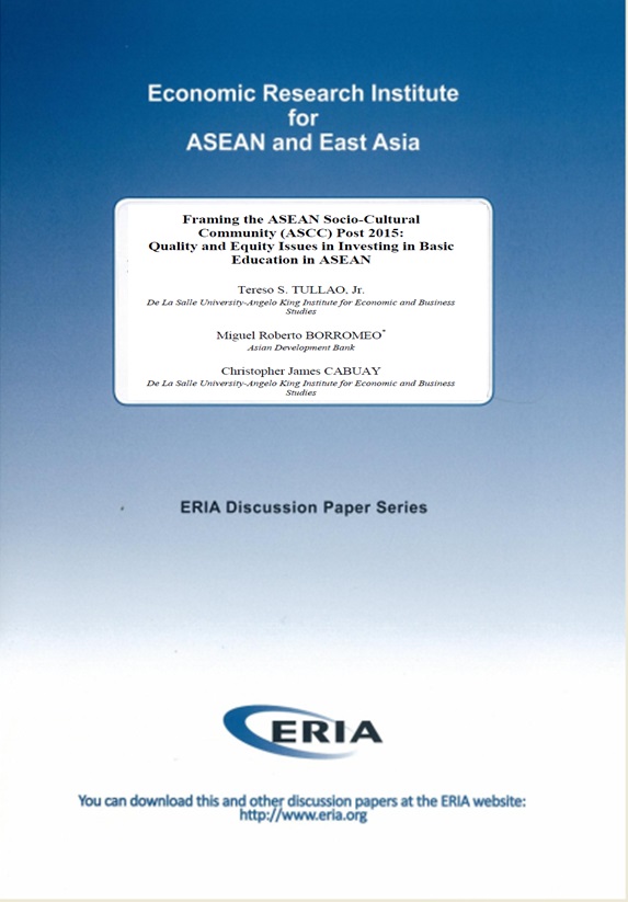 Framing the ASEAN Socio-Cultural Community (ASCC) Post 2015: Quality and Equity Issues in Investing in Basic Education in ASEAN