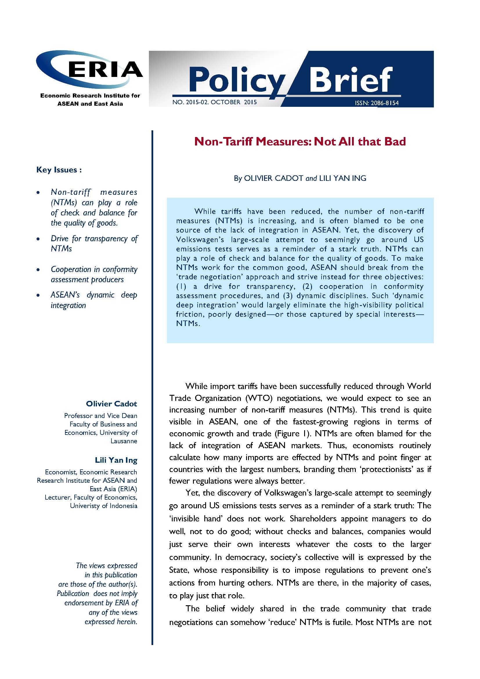 Non-Tariff Measures: Not All that Bad