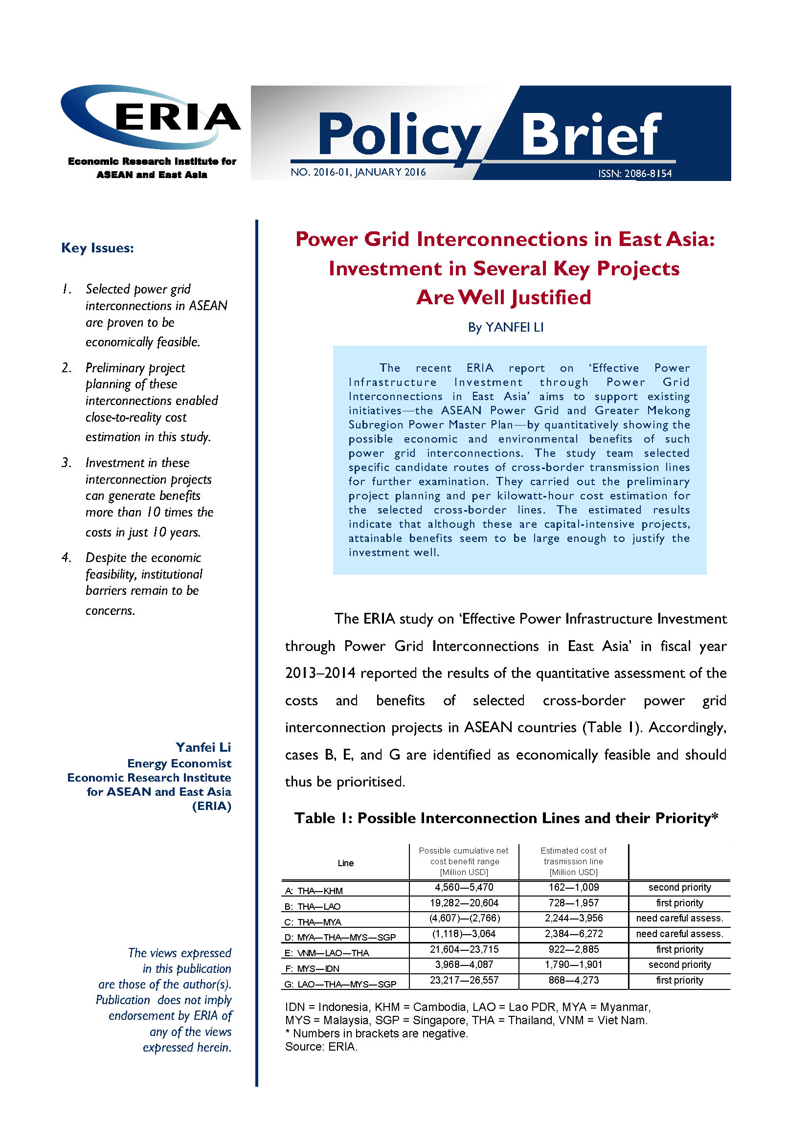 Power Grid Interconnections in East Asia: Investment in Several Key Projects Are Well Justified