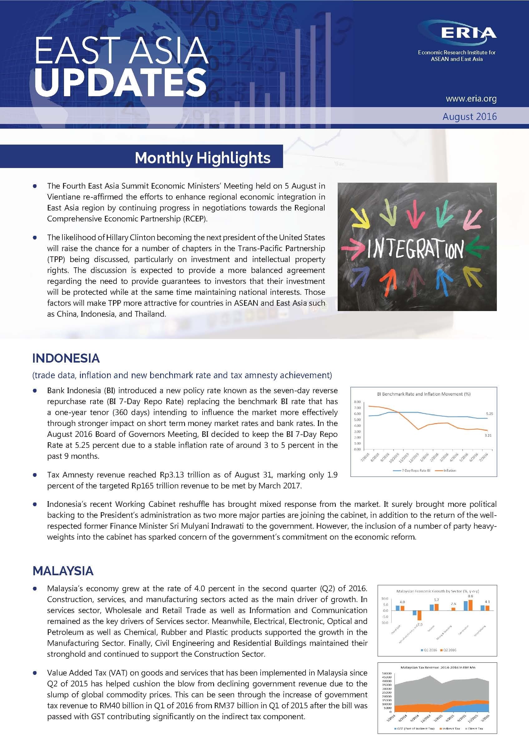 East Asia Update - August 2016