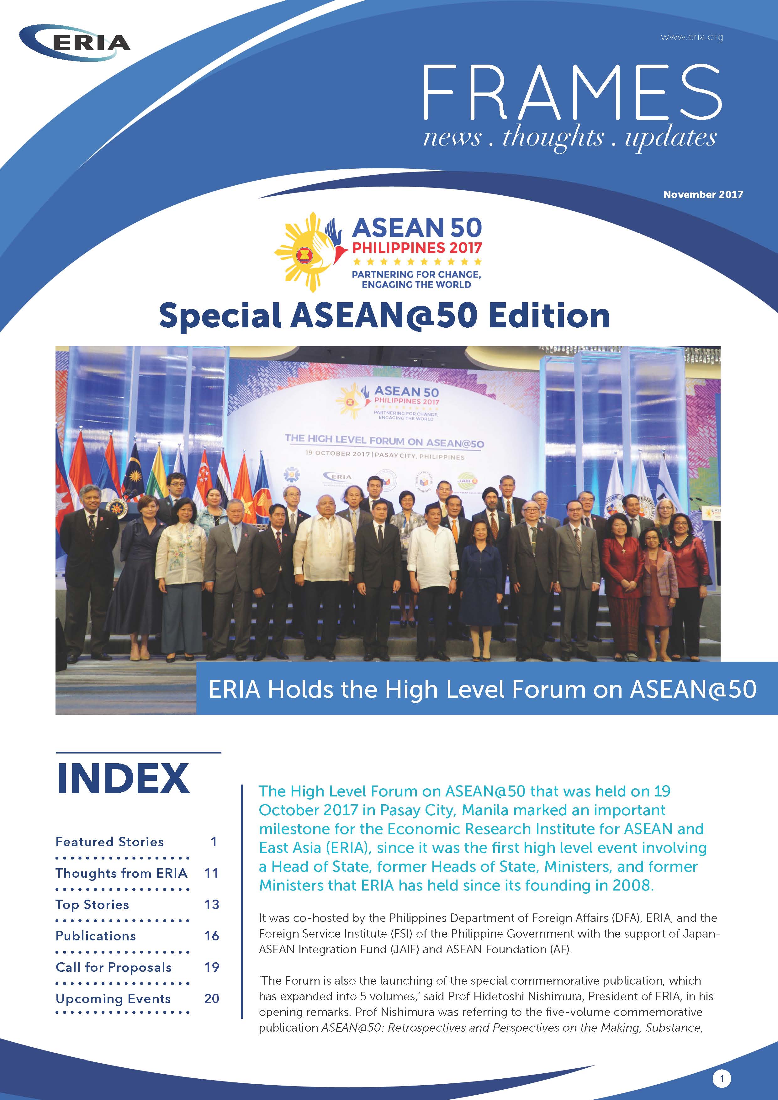 ERIA FRAMES : ASEAN@50 Edition | November 2017