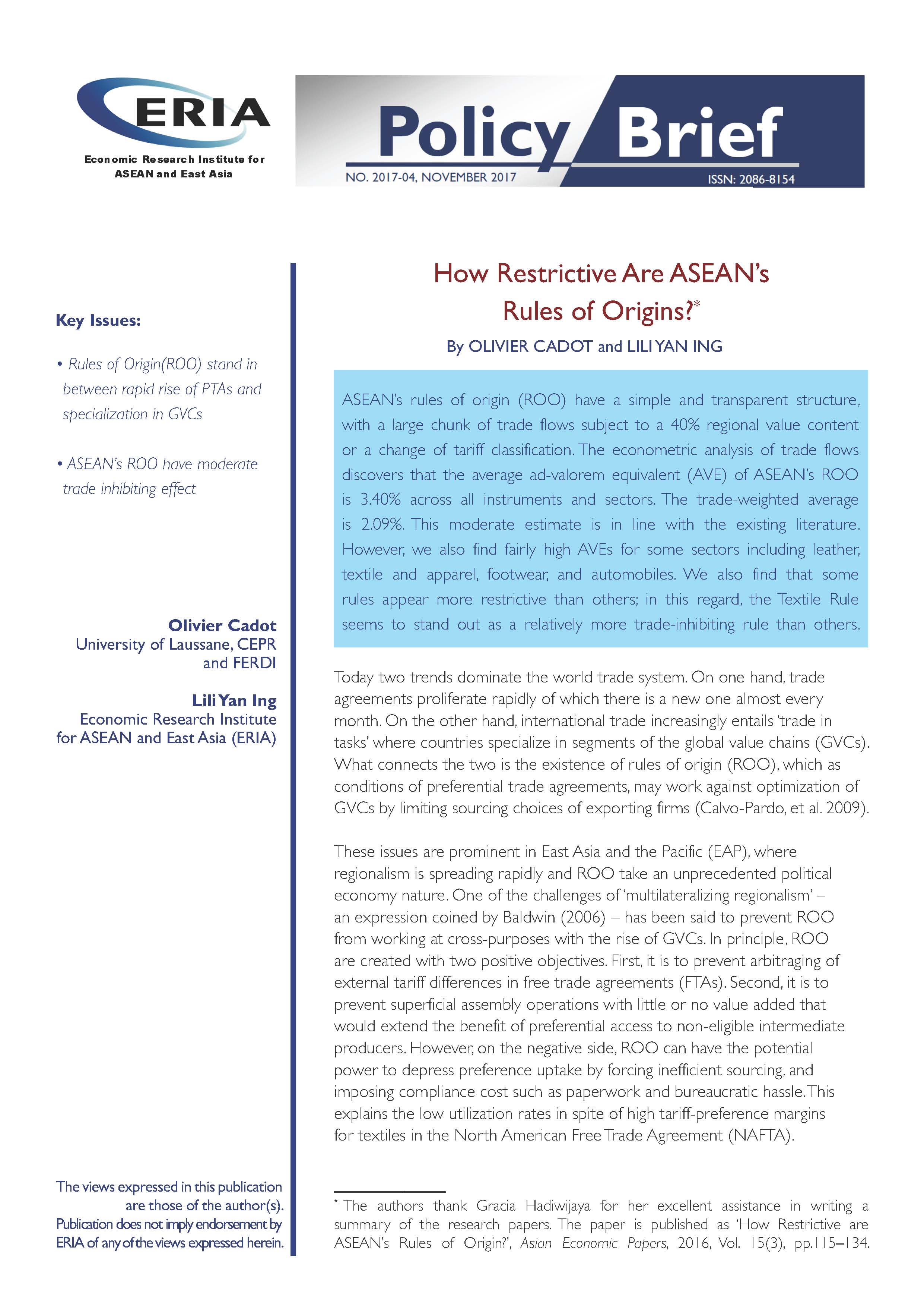 How Restrictive Are ASEAN's Rules of Origins?