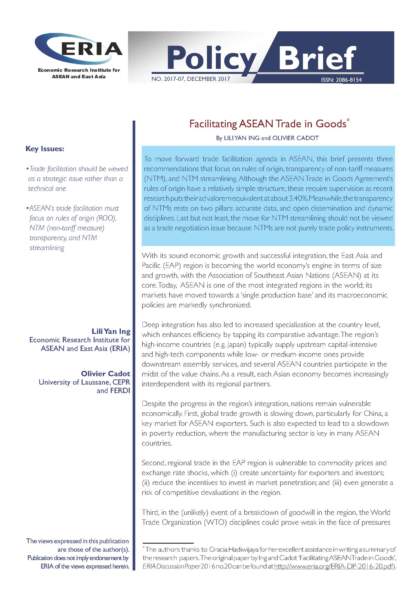 Facilitating ASEAN Trade in Goods