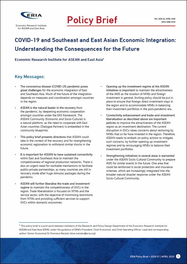 COVID-19 and Southeast and East Asian Economic Integration: Understanding the Consequences for the Future