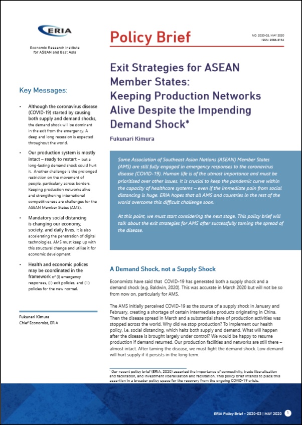 Exit Strategies for ASEAN Member States: Keeping Production Networks Alive Despite the Impending Demand Shock