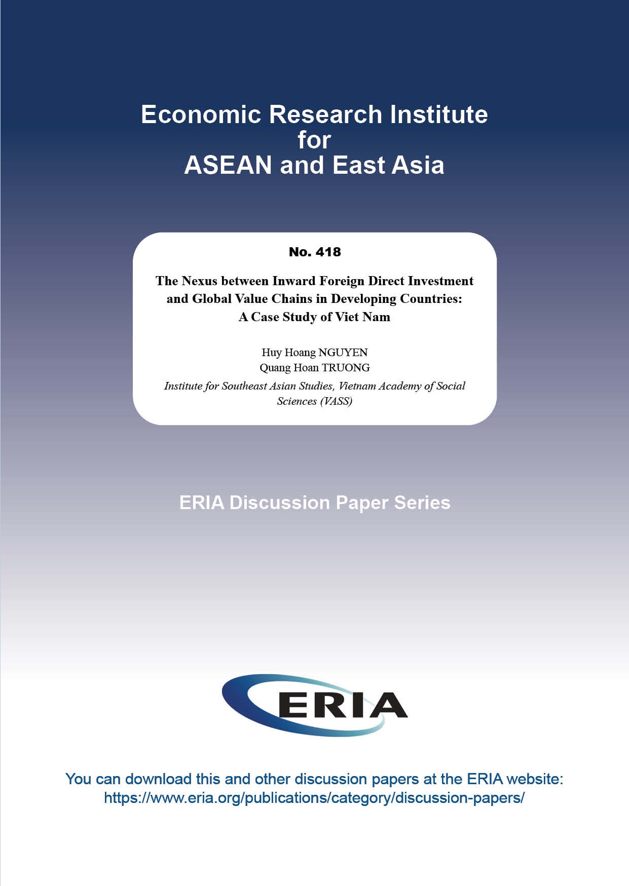 The Nexus between Inward Foreign Direct Investment and Global Value Chains in Developing Countries: A Case Study of Viet Nam