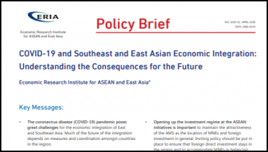 [Policy Brief] COVID-19 and Southeast and East Asian Economic Integration: Understanding the Consequences for the Future
