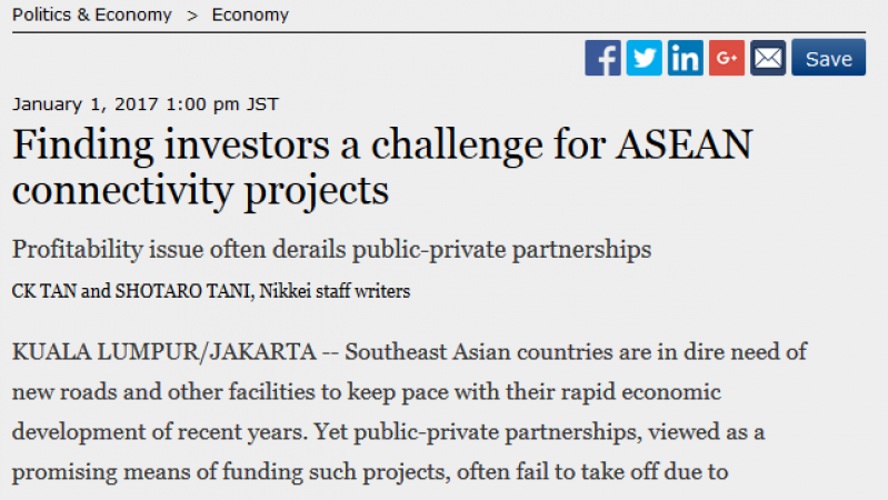 Finding Investors a Challenge for ASEAN Connectivity Projects