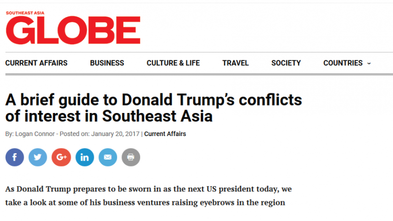 A Brief Guide to Donald Trump's Conflicts of Interest in Southeast Asia