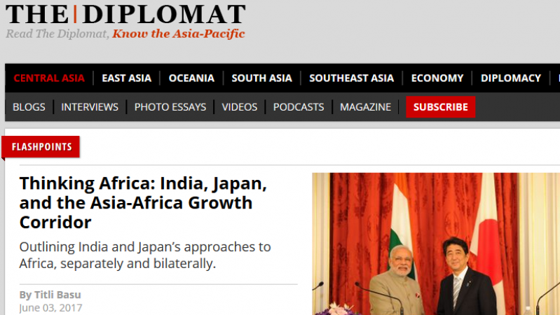 Article - Thinking Africa: India, Japan, and the Asia-Africa Growth Corridor