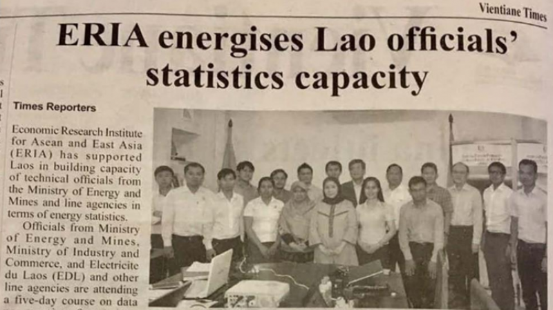 Article - ERIA energises Lao officials' statistics capacity