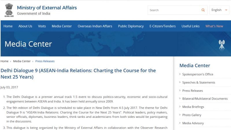 Press Releases - Delhi Dialogue 9 (ASEAN-India Relations: Charting the Course for the Next 25 Years)