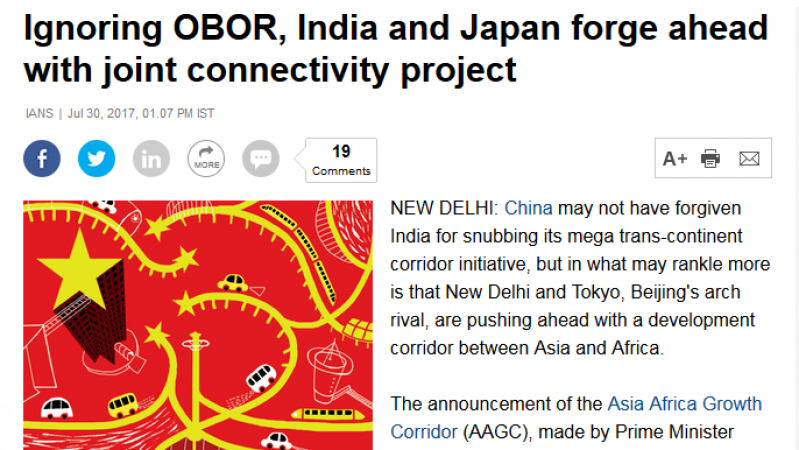 Article - Ignoring OBOR, India and Japan forge ahead with joint connectivity project