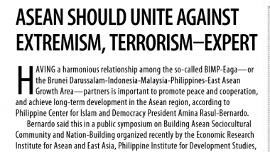 Article - Asean should unite against extremism, terrorism-expert