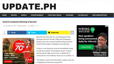 Article - Duterte proposes blasting of pirates