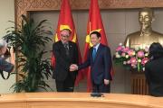 Prof Nishimura with Deputy Prime Minister H. E. Vương Đình Huệ