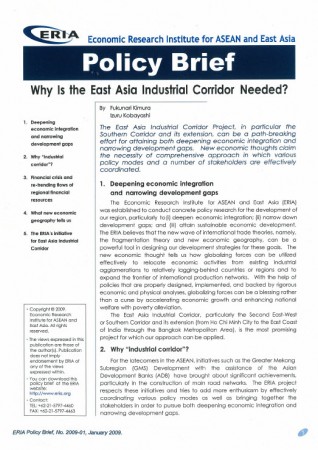 Why Is the East Asia Industrial Corridor Needed?