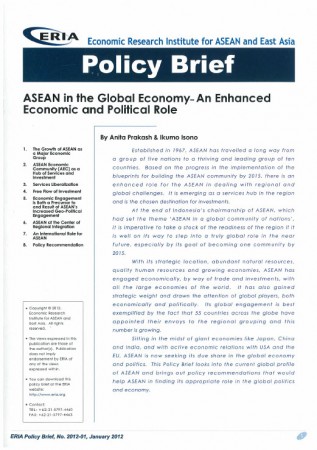 ASEAN in the Global Economy- An Enhanced Economic and Political Role