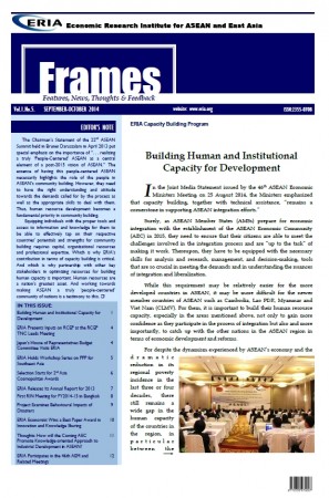 ERIA official newsletter "ERIA FRAMES" (September - October 2014 Issue) released