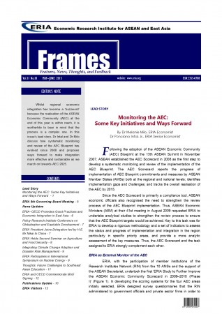 ERIA official newsletter "ERIA FRAMES" (May - June 2015 Issue) released