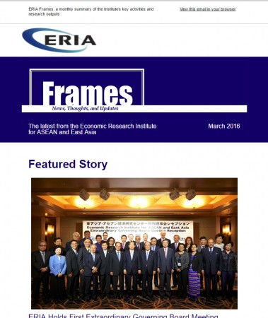 ERIA official newsletter "ERIA FRAMES" (March 2016 Issue) released