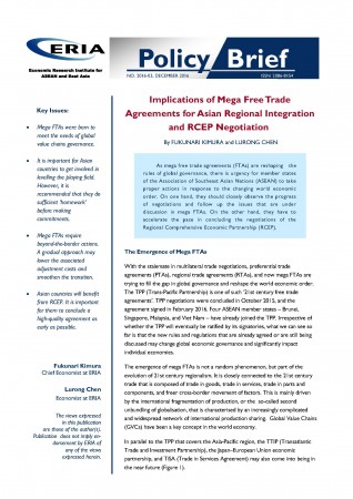 Implications of Mega Free Trade Agreements for Asian Regional Integration and RCEP Negotiation