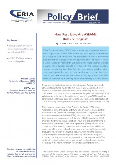 How Restrictive Are ASEAN's Rules of Origins?