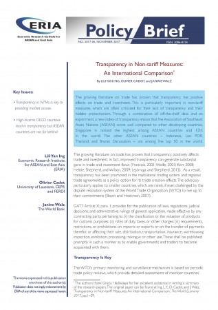 Transparency in Non-tariff Measures:  An International Comparison