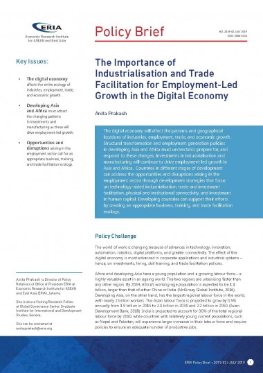 The Importance of Industrialisation and Trade Facilitation for Employment-Led Growth in the Digital Economy