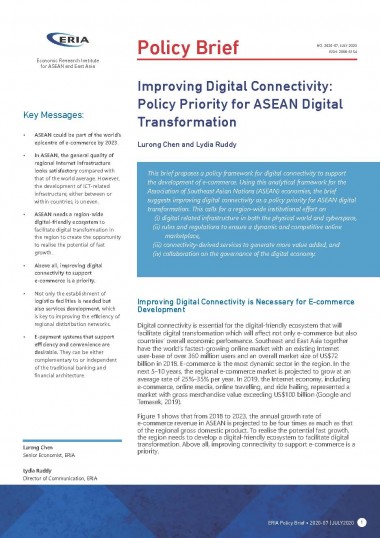 Improving Digital Connectivity: Policy Priority for ASEAN Digital Transformation