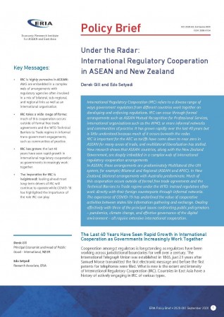Under the Radar: International Regulatory Cooperation in ASEAN and New Zealand