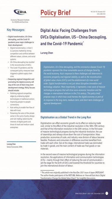 Digital Asia: Facing Challenges from GVCs Digitalisation, US—China Decoupling, and the Covid-19 Pandemic