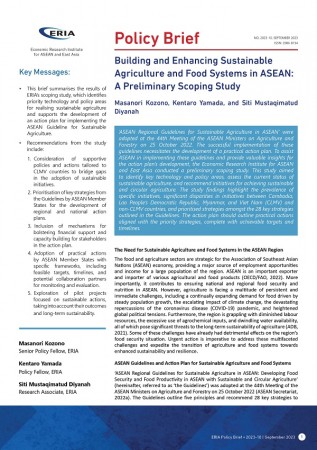 Building and Enhancing Sustainable Agriculture and Food Systems in ASEAN: A Preliminary Scoping Study
